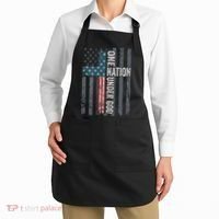 ONE NATION UNDER GOD USA Cross Flag Christian ON BACK Apron thumb 2