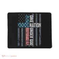 ONE NATION UNDER GOD USA Cross Flag Christian ON BACK Mousepad thumb 0