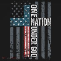 ONE NATION UNDER GOD USA Cross Flag Christian ON BACK Baby Bodysuit thumb 2