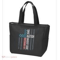 ONE NATION UNDER GOD USA Cross Flag Christian ON BACK Tote Bag thumb 3