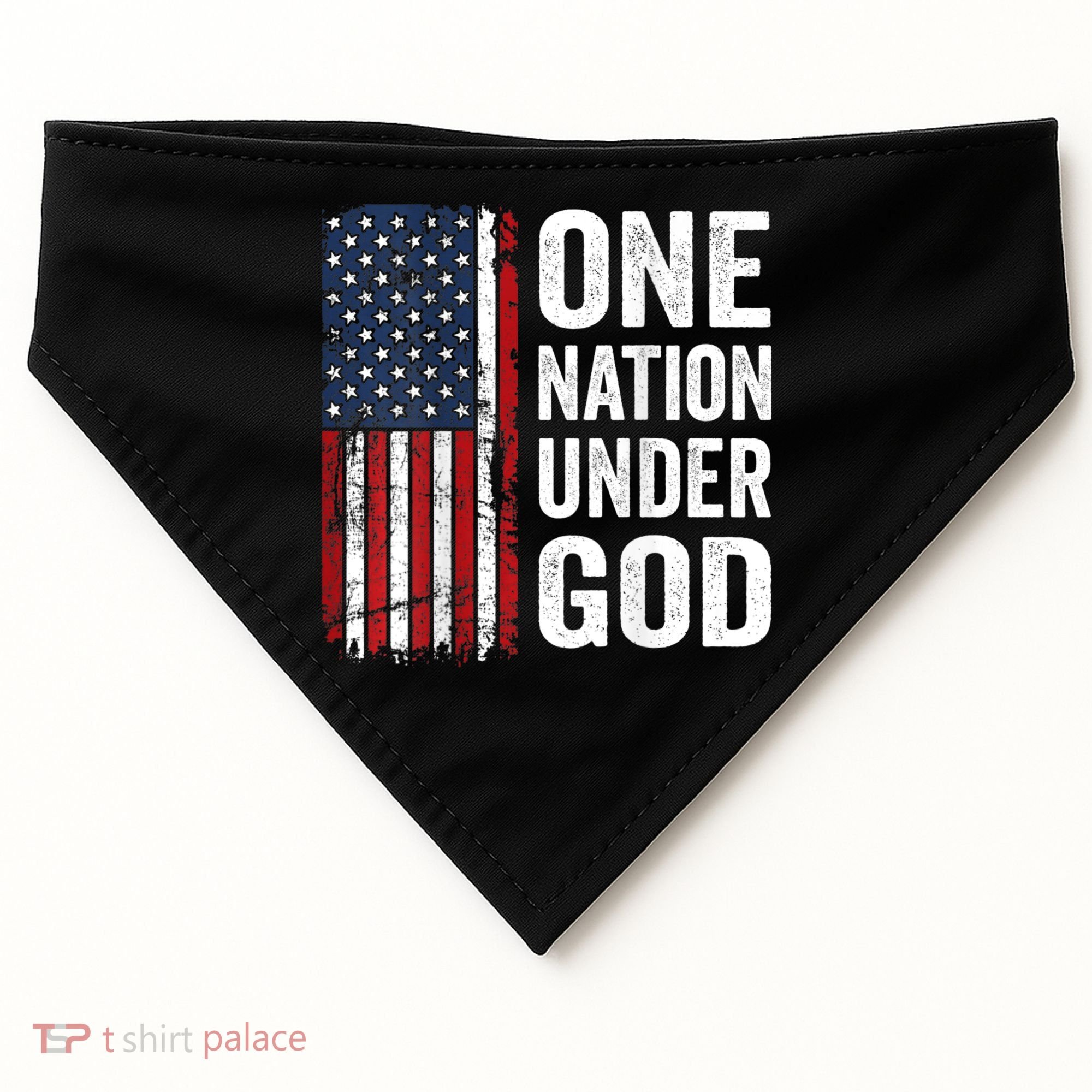 One Nation Under God Patriotic Christian Usa Flag USA-Made Doggie Bandana
