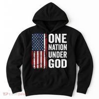 One Nation Under God Patriotic Christian Usa Flag Hoodie thumb 0
