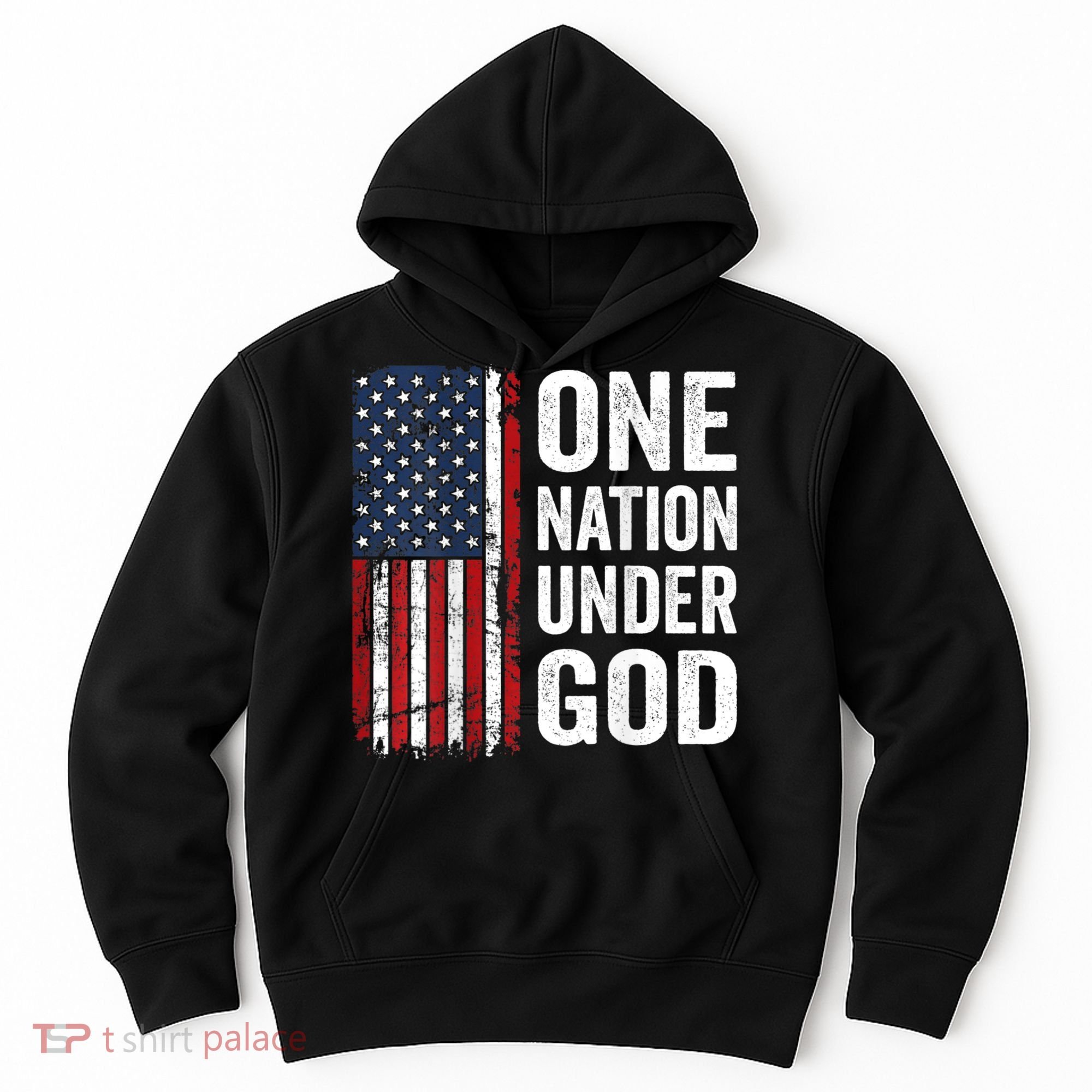 One Nation Under God Patriotic Christian Usa Flag Hoodie
