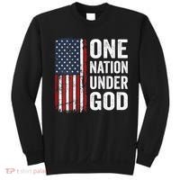 One Nation Under God Patriotic Christian Usa Flag Sweatshirt thumb 0