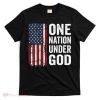 One Nation Under God Patriotic Christian Usa Flag T-Shirt thumb 0