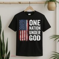 One Nation Under God Patriotic Christian Usa Flag T-Shirt thumb 2