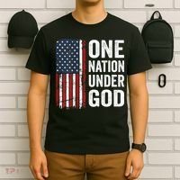 One Nation Under God Patriotic Christian Usa Flag T-Shirt thumb 6