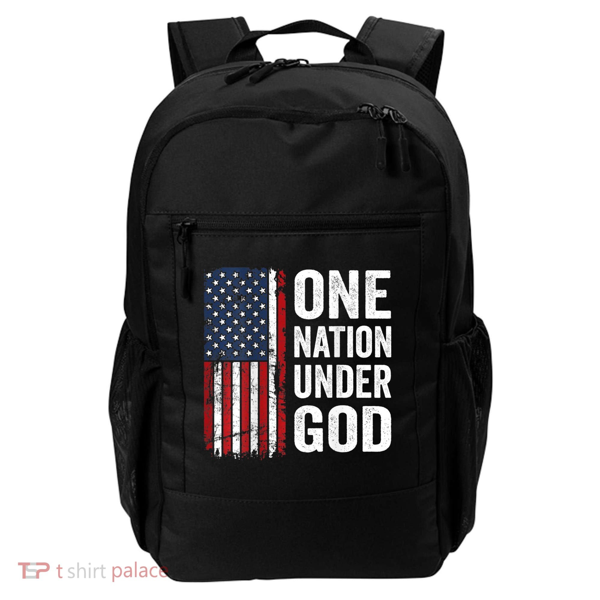 One Nation Under God Patriotic Christian Usa Flag Backpack