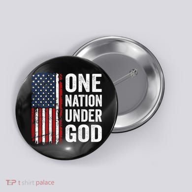 One Nation Under God Patriotic Christian Usa Flag Button