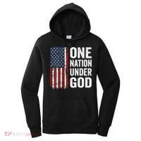 One Nation Under God Patriotic Christian Usa Flag Women's Hoodie thumb 0