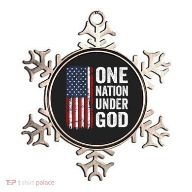 One Nation Under God Patriotic Christian Usa Flag Ornament