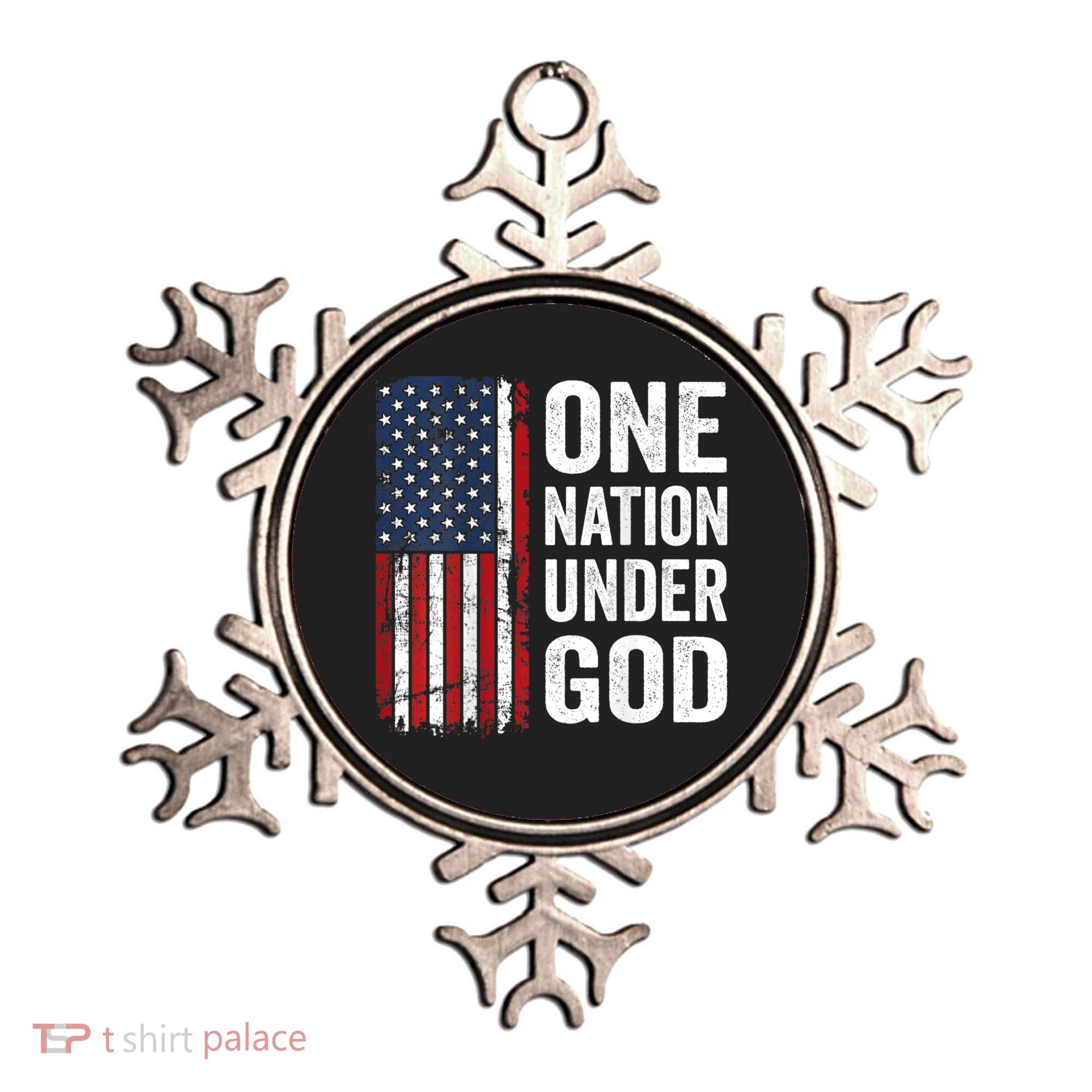 One Nation Under God Patriotic Christian Usa Flag Ornament