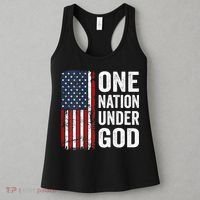 One Nation Under God Patriotic Christian Usa Flag Women's Tank Top thumb 3