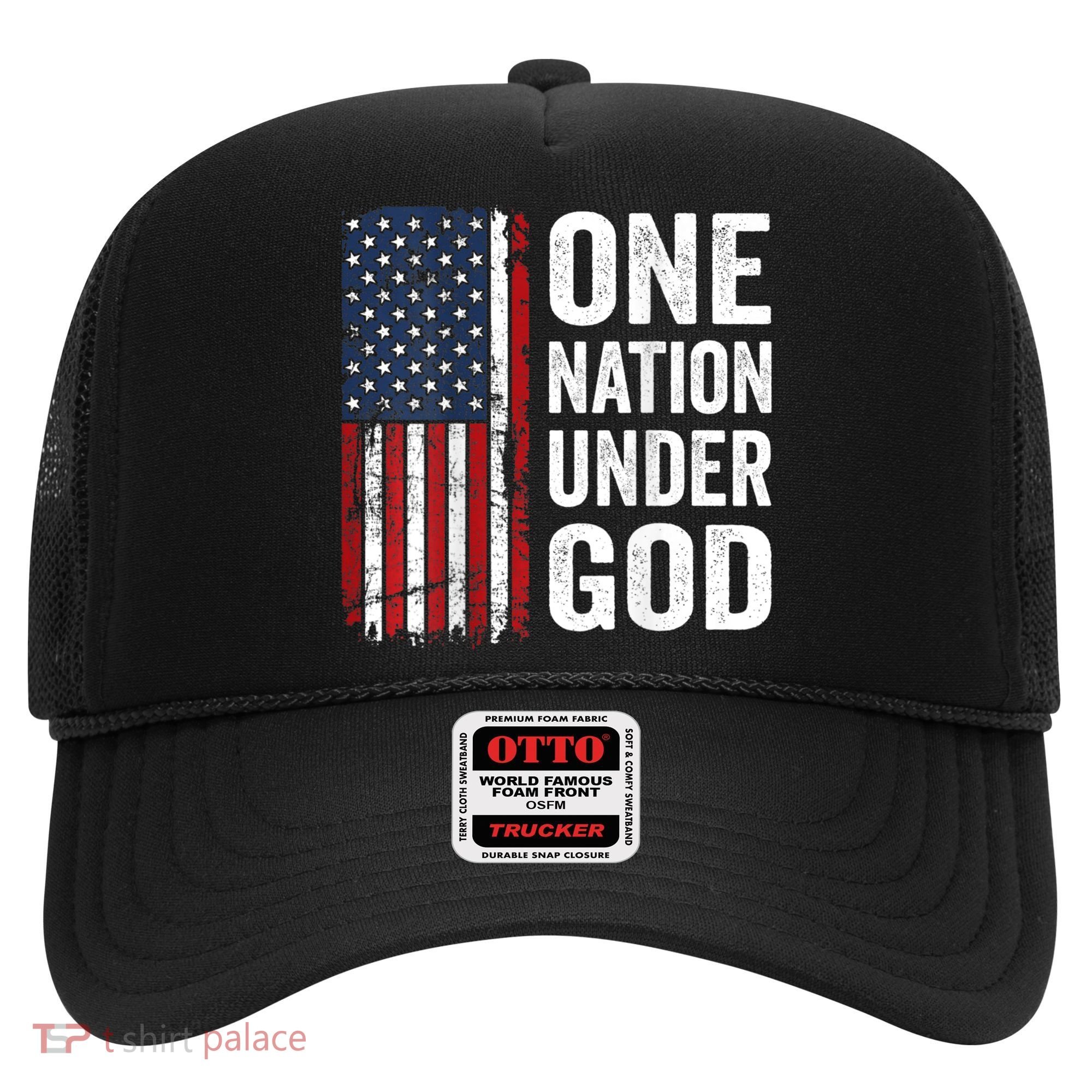 One Nation Under God Patriotic Christian Usa Flag Hat