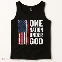 One Nation Under God Patriotic Christian Usa Flag Tank Top thumb 2