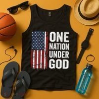 One Nation Under God Patriotic Christian Usa Flag Tank Top thumb 4