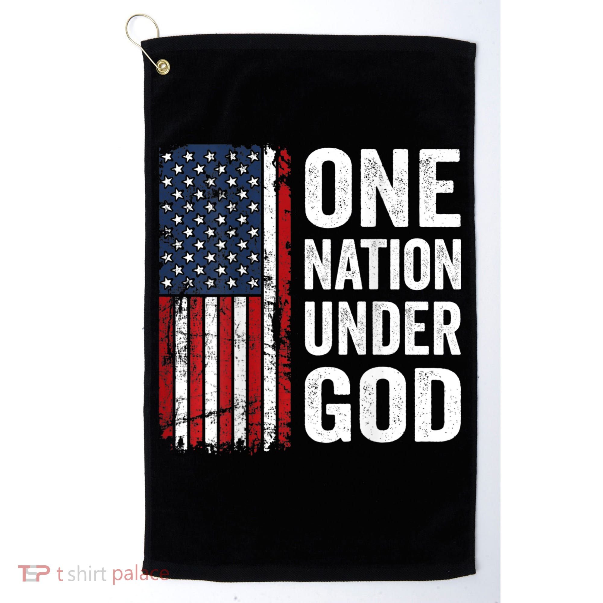 One Nation Under God Patriotic Christian Usa Flag Golf Towel