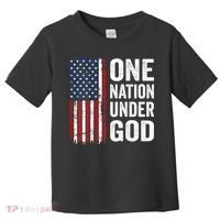 One Nation Under God Patriotic Christian Usa Flag Toddler T-Shirt thumb 0