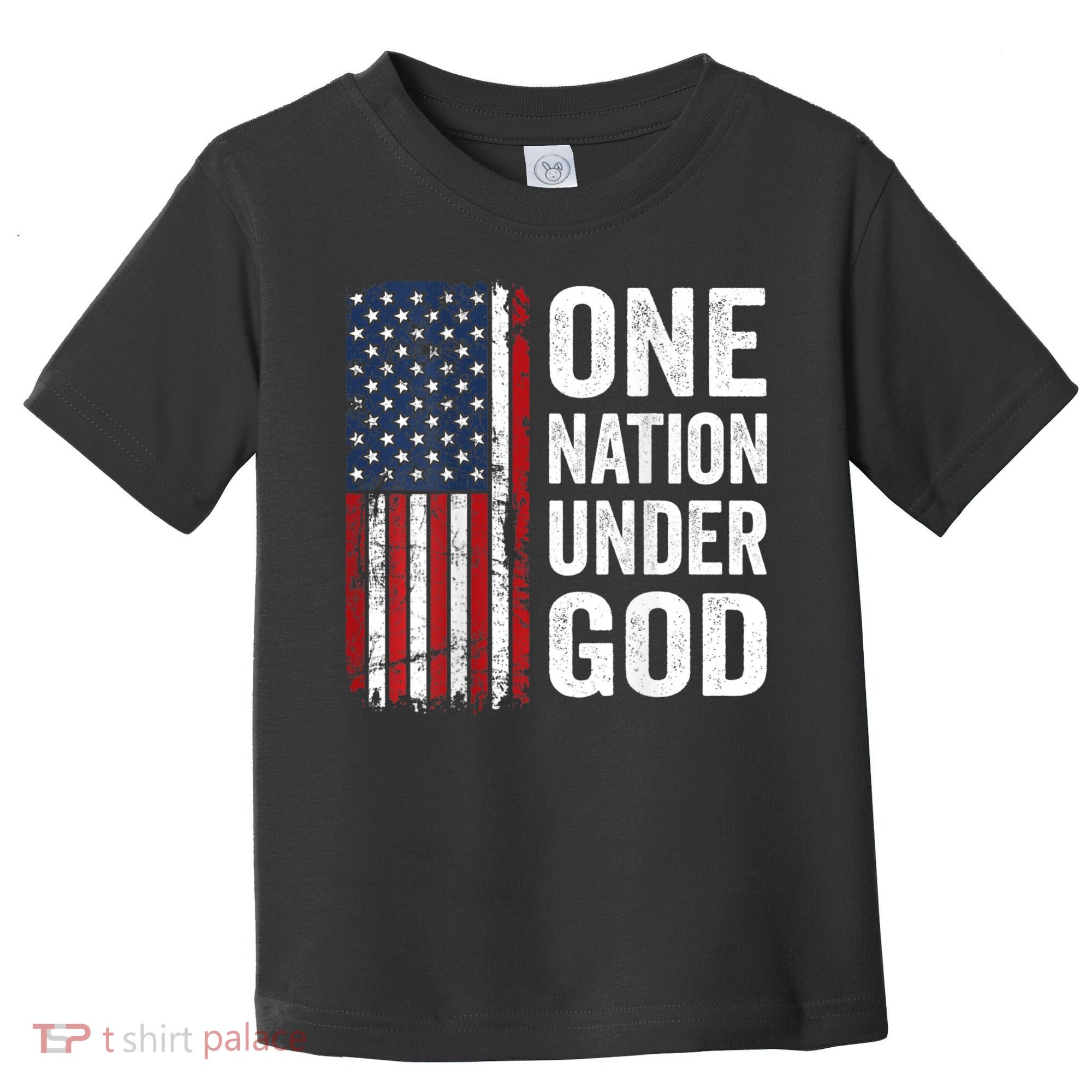 One Nation Under God Patriotic Christian Usa Flag Toddler T-Shirt