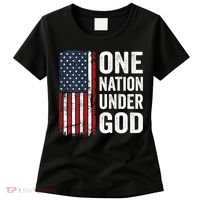 One Nation Under God Patriotic Christian Usa Flag Women's T-Shirt thumb 0