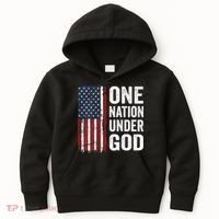 One Nation Under God Patriotic Christian Usa Flag Kids Hoodie thumb 0