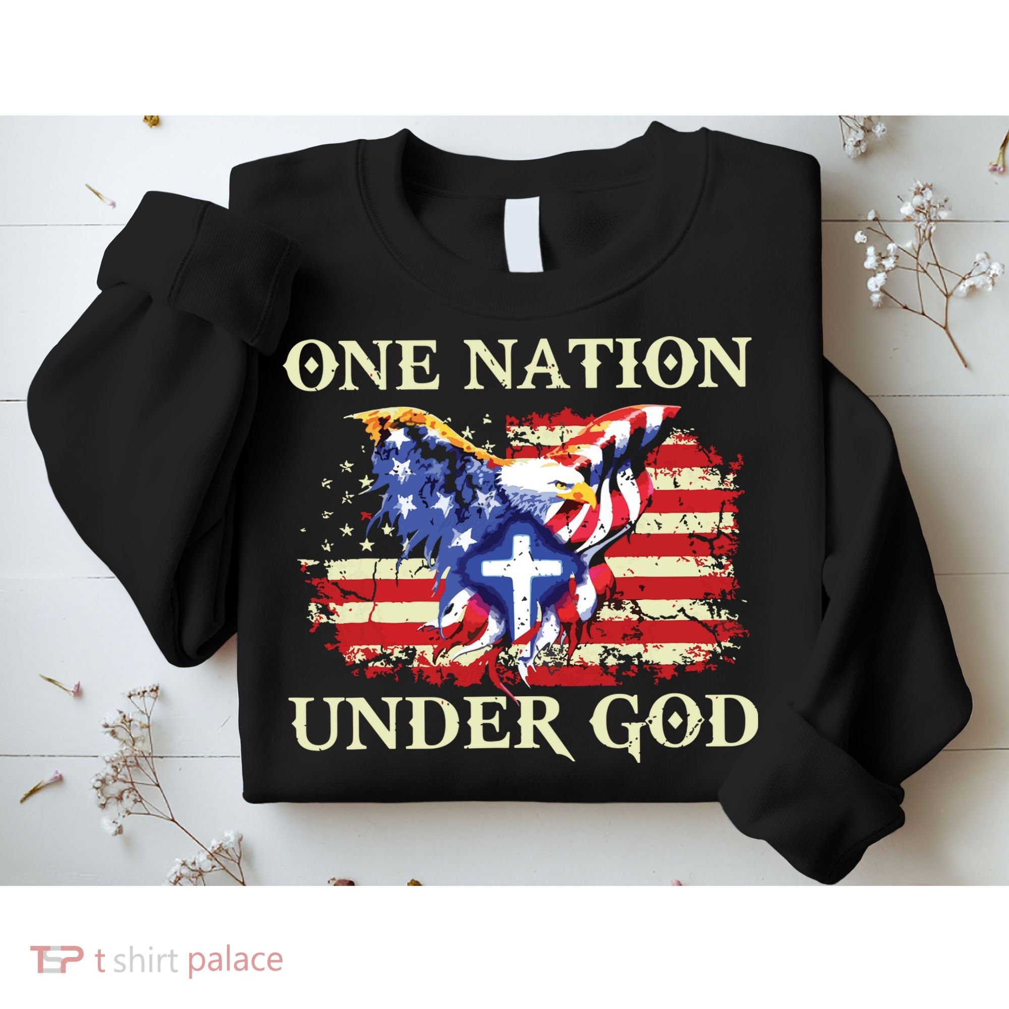 One Nation Under God Patriotic Usa Christian Sweatshirt