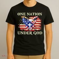One Nation Under God Patriotic Usa Christian T-Shirt thumb 3