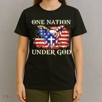One Nation Under God Patriotic Usa Christian T-Shirt thumb 4