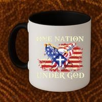 One Nation Under God Patriotic Usa Christian Coffee Mug thumb 2