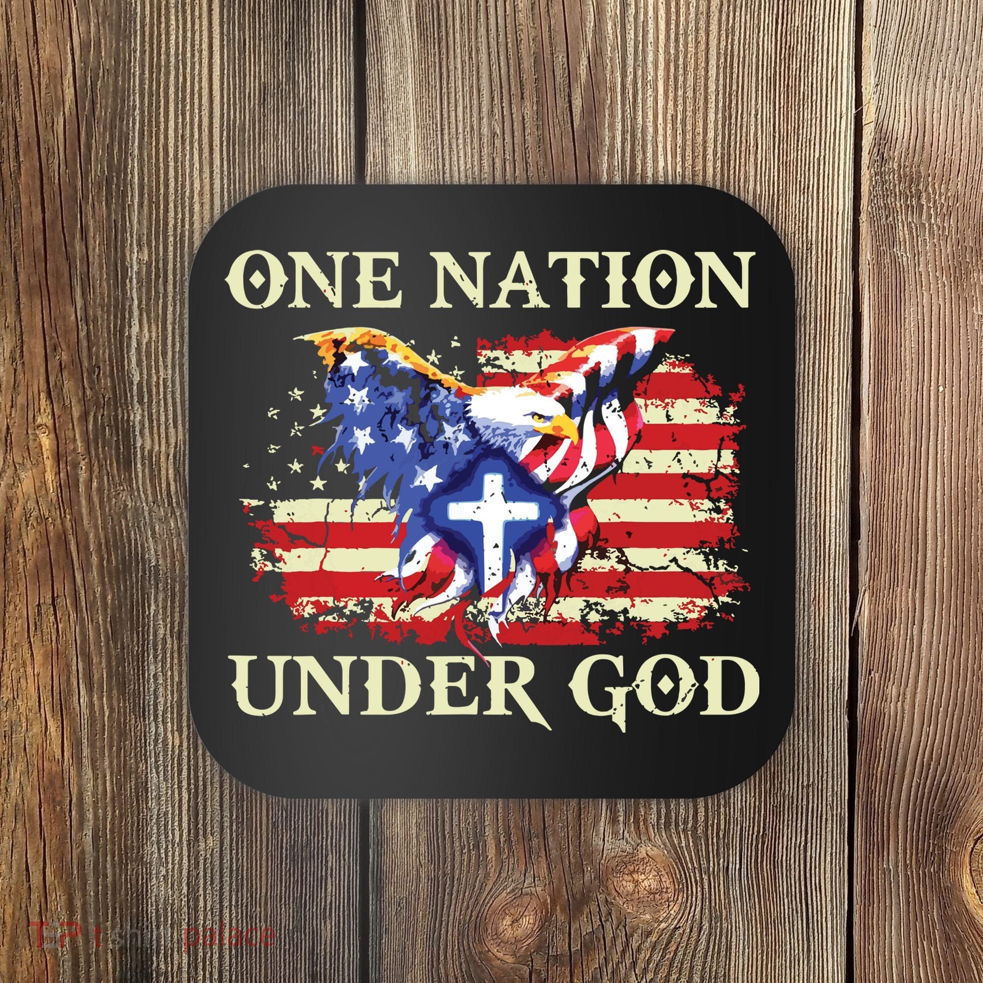 One Nation Under God Patriotic Usa Christian Coaster