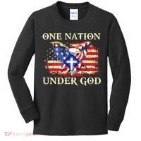 One Nation Under God Patriotic Usa Christian Kids Long Sleeve Shirt thumb 0