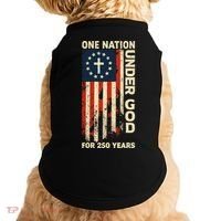 One Nation Under God For 250 Years Distressed Grunge USA Flag Doggie Tank thumb 0