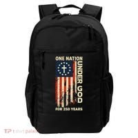 One Nation Under God For 250 Years Distressed Grunge USA Flag Backpack thumb 0