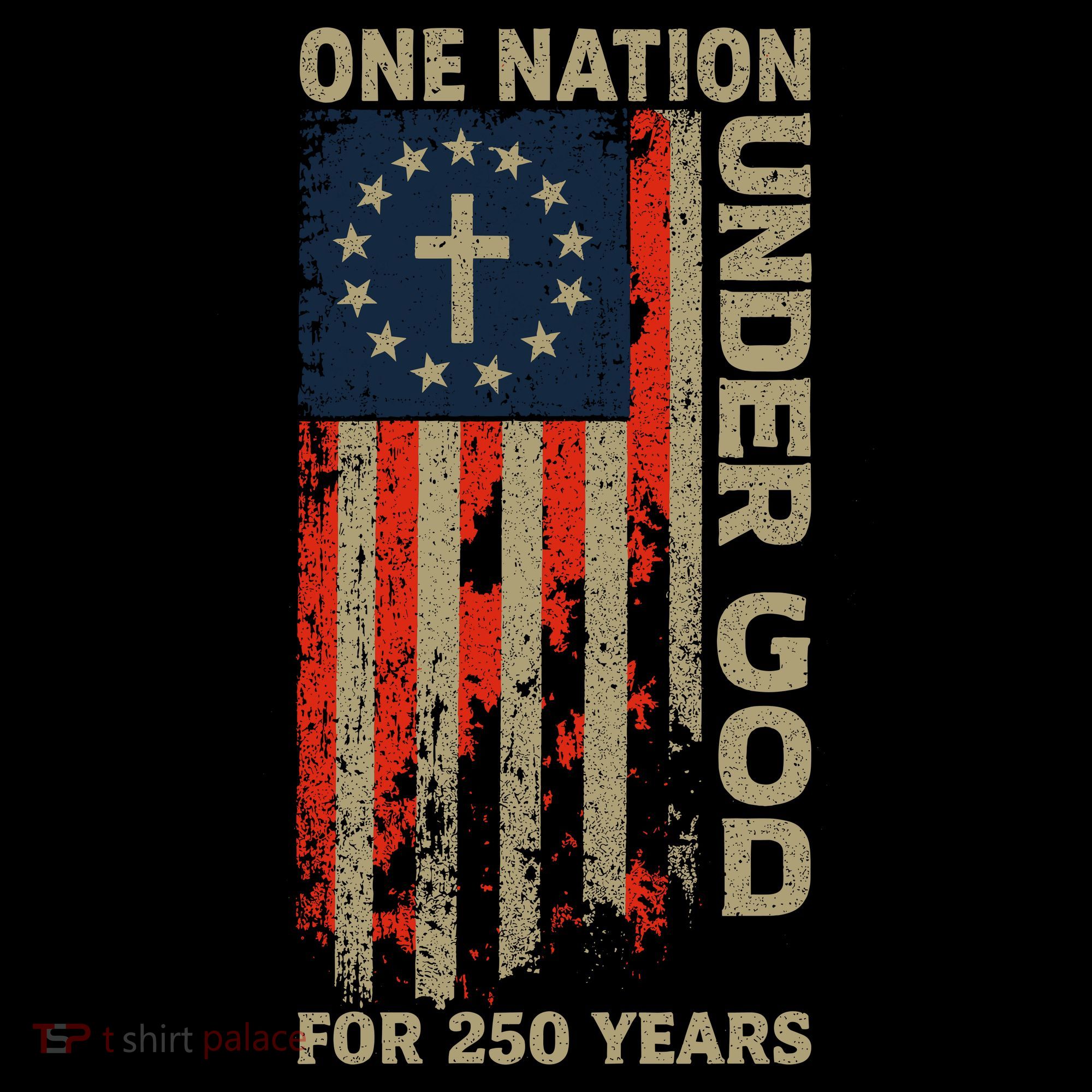 One Nation Under God For 250 Years Distressed Grunge USA Flag Coffee Mug