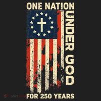 One Nation Under God For 250 Years Distressed Grunge USA Flag Beanie thumb 2