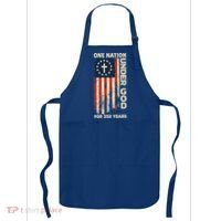 One Nation Under God For 250 Years Distressed Grunge USA Flag Apron thumb 0