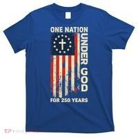 One Nation Under God For 250 Years Distressed Grunge USA Flag T-Shirt thumb 0