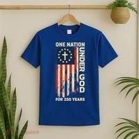 One Nation Under God For 250 Years Distressed Grunge USA Flag T-Shirt thumb 2