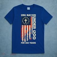 One Nation Under God For 250 Years Distressed Grunge USA Flag T-Shirt thumb 5