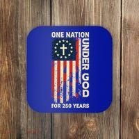 One Nation Under God For 250 Years Distressed Grunge USA Flag Coaster thumb 0
