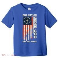 One Nation Under God For 250 Years Distressed Grunge USA Flag Toddler T-Shirt thumb 0