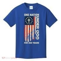 One Nation Under God For 250 Years Distressed Grunge USA Flag Kids T-Shirt thumb 0
