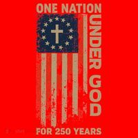 One Nation Under God For 250 Years Distressed Grunge USA Flag Santa Hat thumb 1