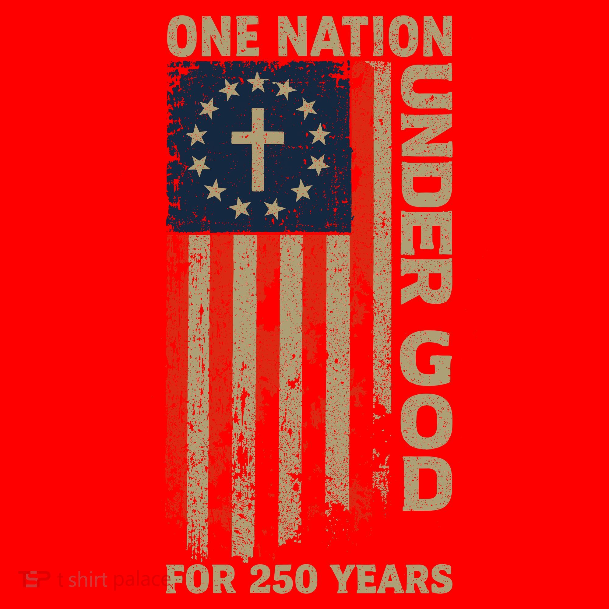 One Nation Under God For 250 Years Distressed Grunge USA Flag Santa Hat