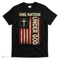 One Nation Under God Flag 4th Of July Patriotic Christian  T-Shirt thumb 0
