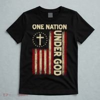 One Nation Under God Flag 4th Of July Patriotic Christian  T-Shirt thumb 5