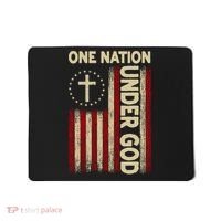 One Nation Under God Flag 4th Of July Patriotic Christian  Mousepad thumb 0