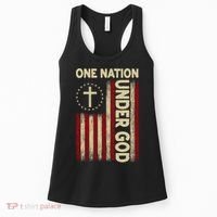 One Nation Under God Flag 4th Of July Patriotic Christian  Women's Tank Top thumb 0