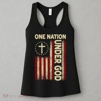 One Nation Under God Flag 4th Of July Patriotic Christian  Women's Tank Top thumb 3