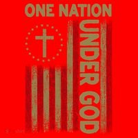 One Nation Under God Flag 4th Of July Patriotic Christian  Santa Hat thumb 1